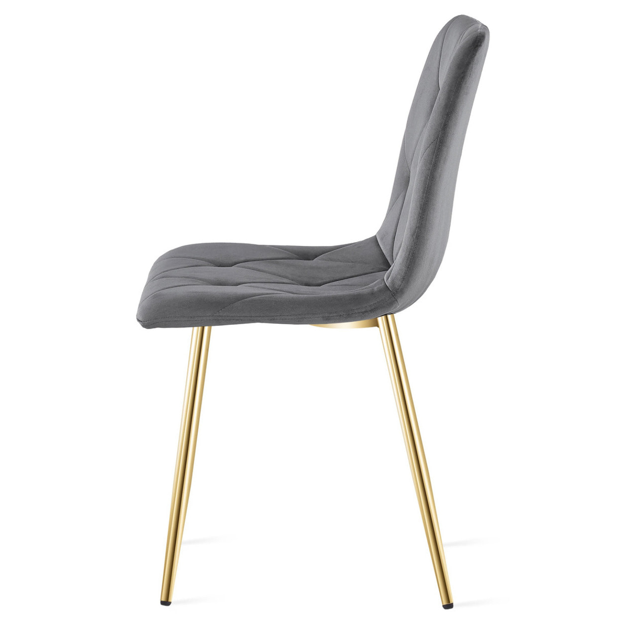 Sedia Libra in velluto grigio scuro con gambe dorate
