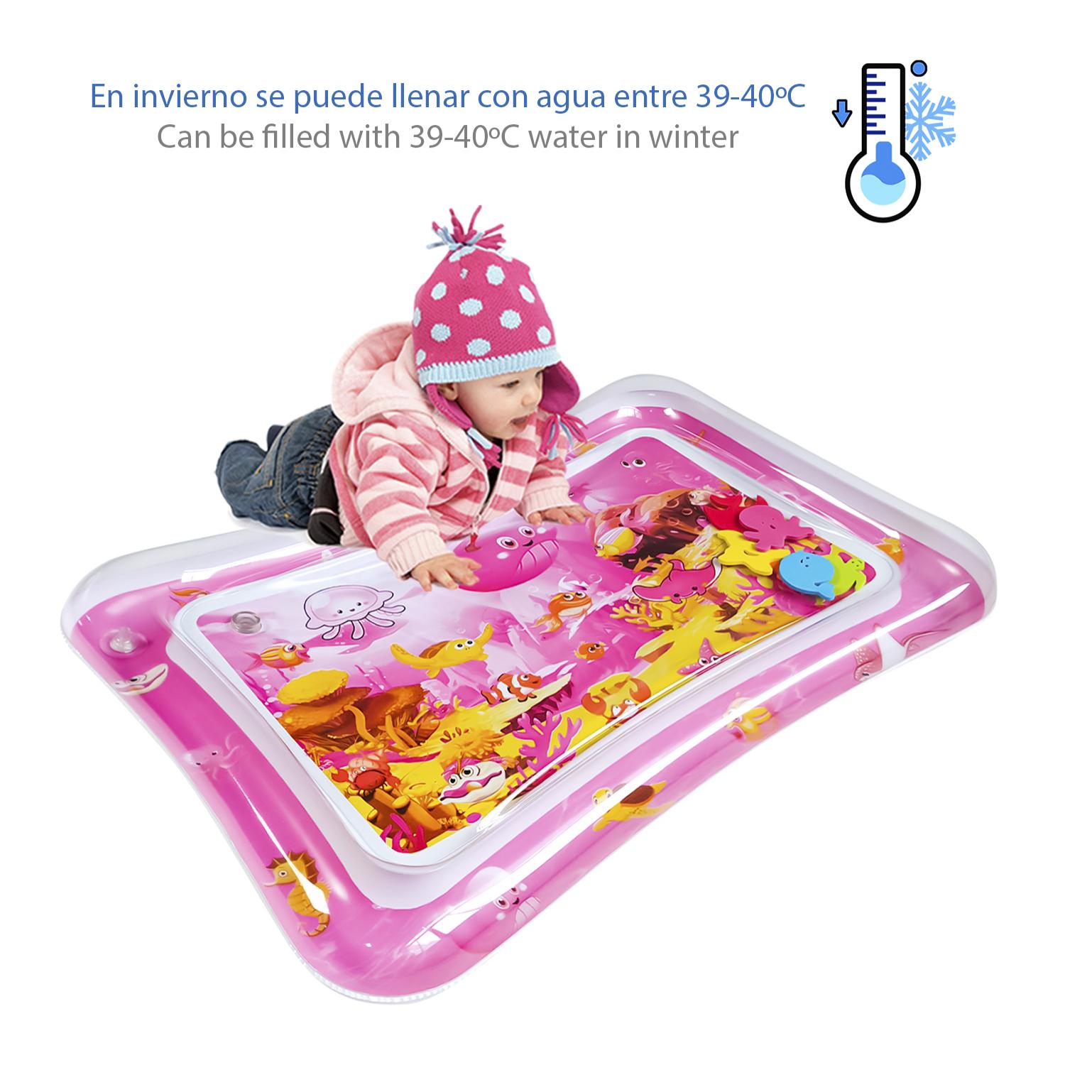 DAM Colchoneta hinchable infantil diseño fondo marino rosa. 70x50cm. 70x50x9 Cm. Color: Rosa