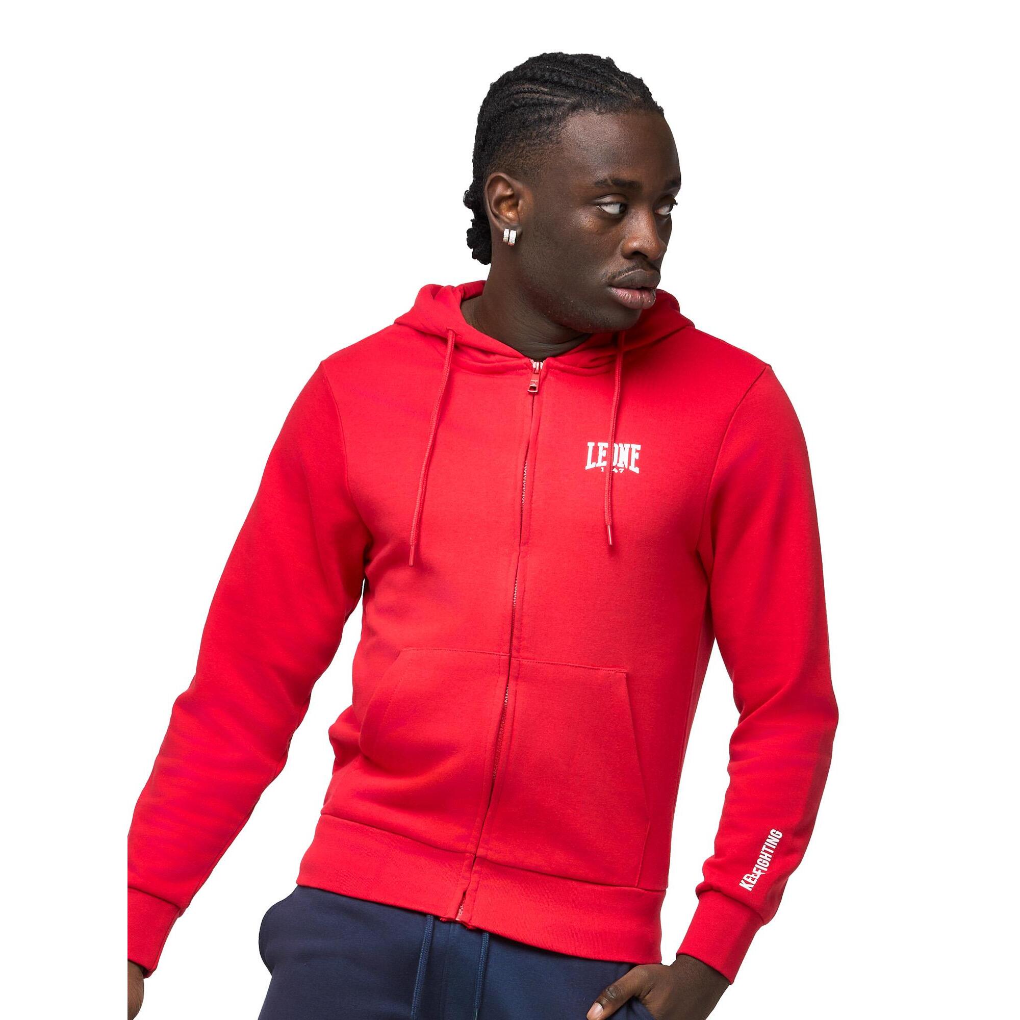 Tuta da uomo con Felpe con cappuccio e zip e pantalone non felpata Leone Basic