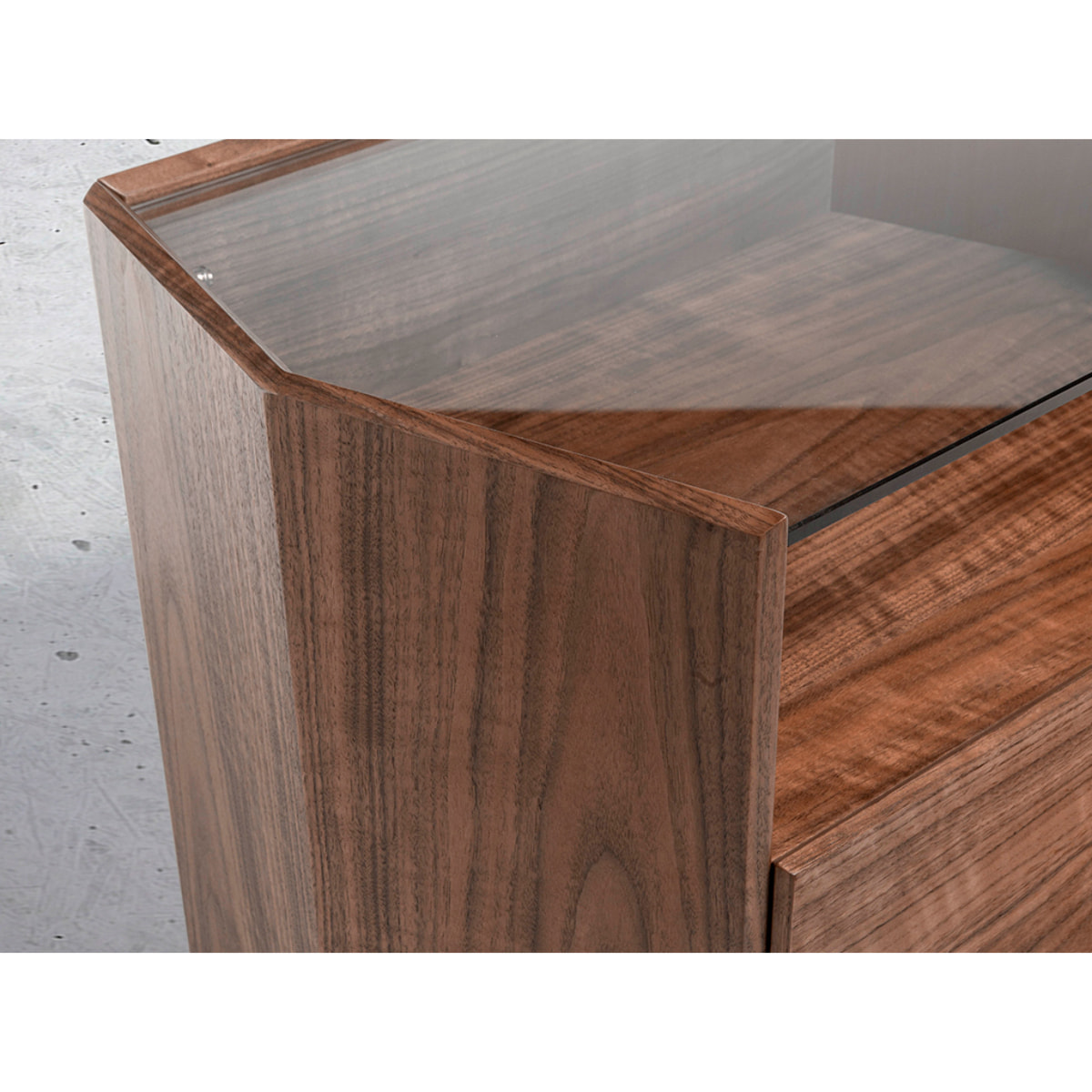 Mesa de noche de DM y cristal 65x45x50cm
