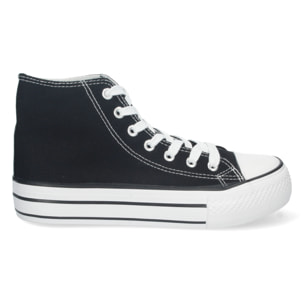 Zapatilla Abotinada de Lona con Cordones