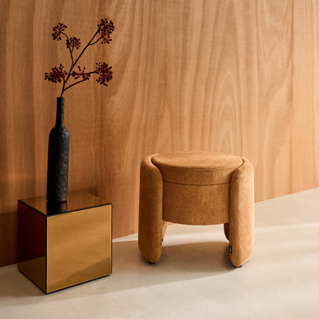 Tabouret coffre contemporain tissu KALO
