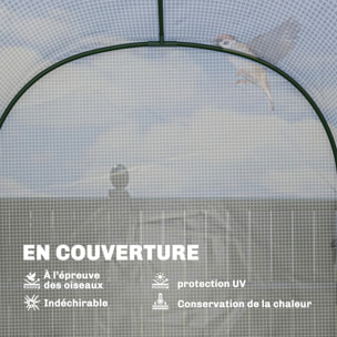 Serre de jardin avec étagères porte enroulable PE blanc