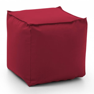 Pouf Annalaura, Pouf multifunzione, 100% Made in Italy, Poltroncina relax in tessuto imbottito, Cm 45x45h45, Rosso