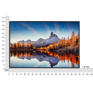 STAMPA SU TELA LACCATA C/CORNICE LAKE CM 90X4X60