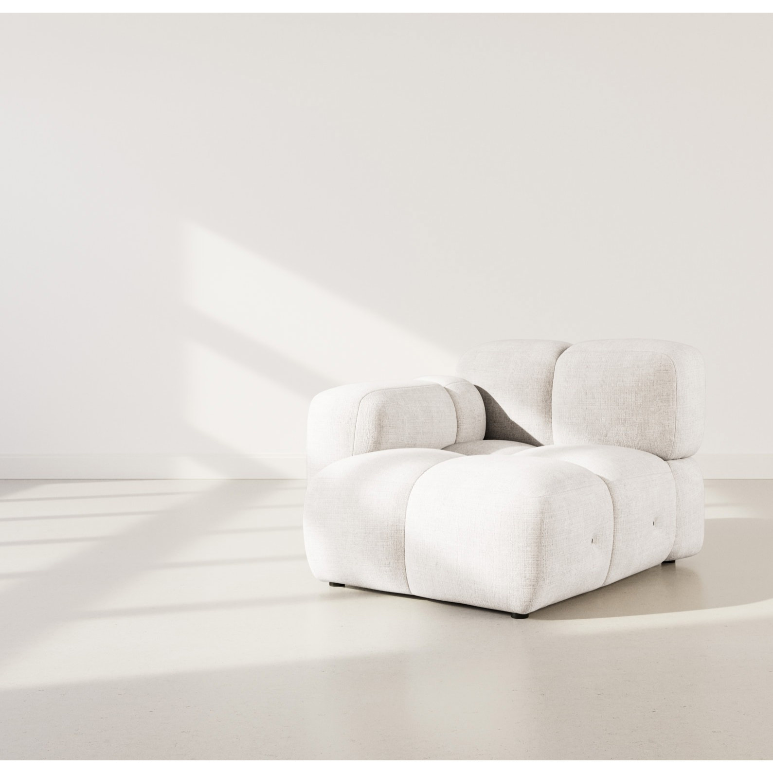 Grace - module d'assise gauche en velours texturé - Beige