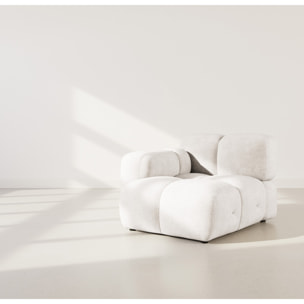 Grace - module d'assise gauche en velours texturé - Beige