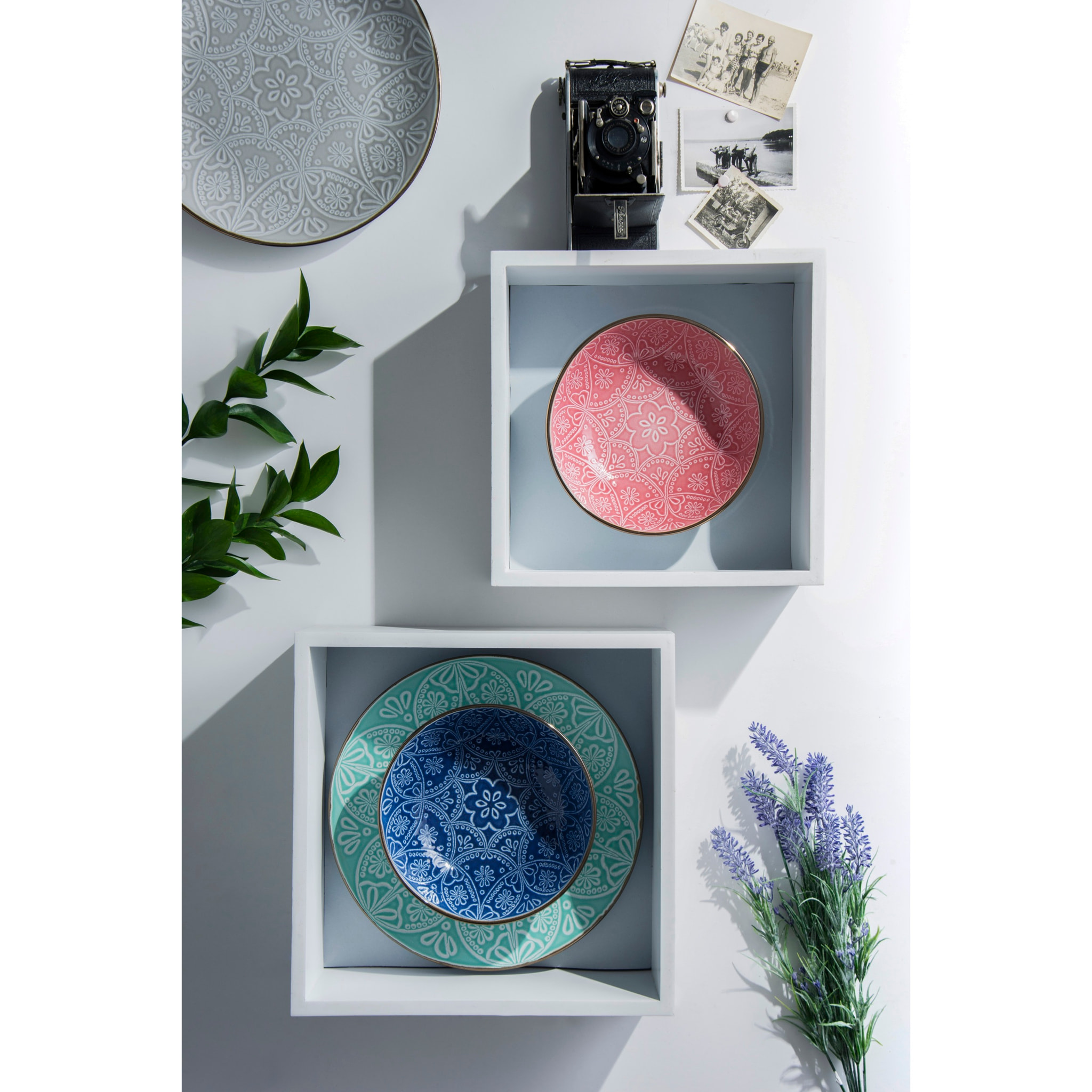 Servizio piatti 18 pezzi Excelsa – Versailles Azzurro, Stoneware Blu