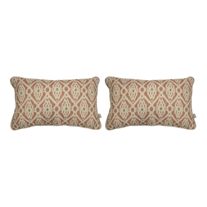 Lot de 2 housses de coussin FORMENTERA COORD - corail