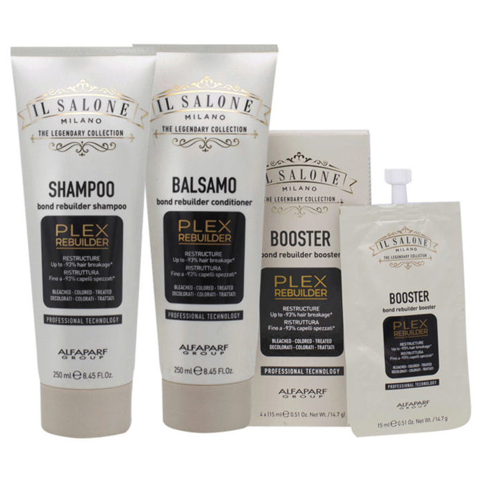 ALFAPARF MILANO Kit Il Salone Plex Shampoo 250ml + Conditioner 250ml + Booster 4x15ml