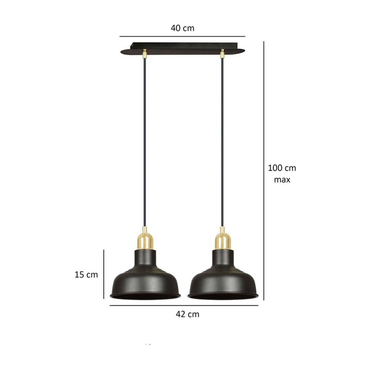 Lampada a sospensione IBOR in acciaio nero opaco