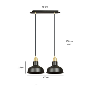 Lampada a sospensione IBOR in acciaio nero opaco