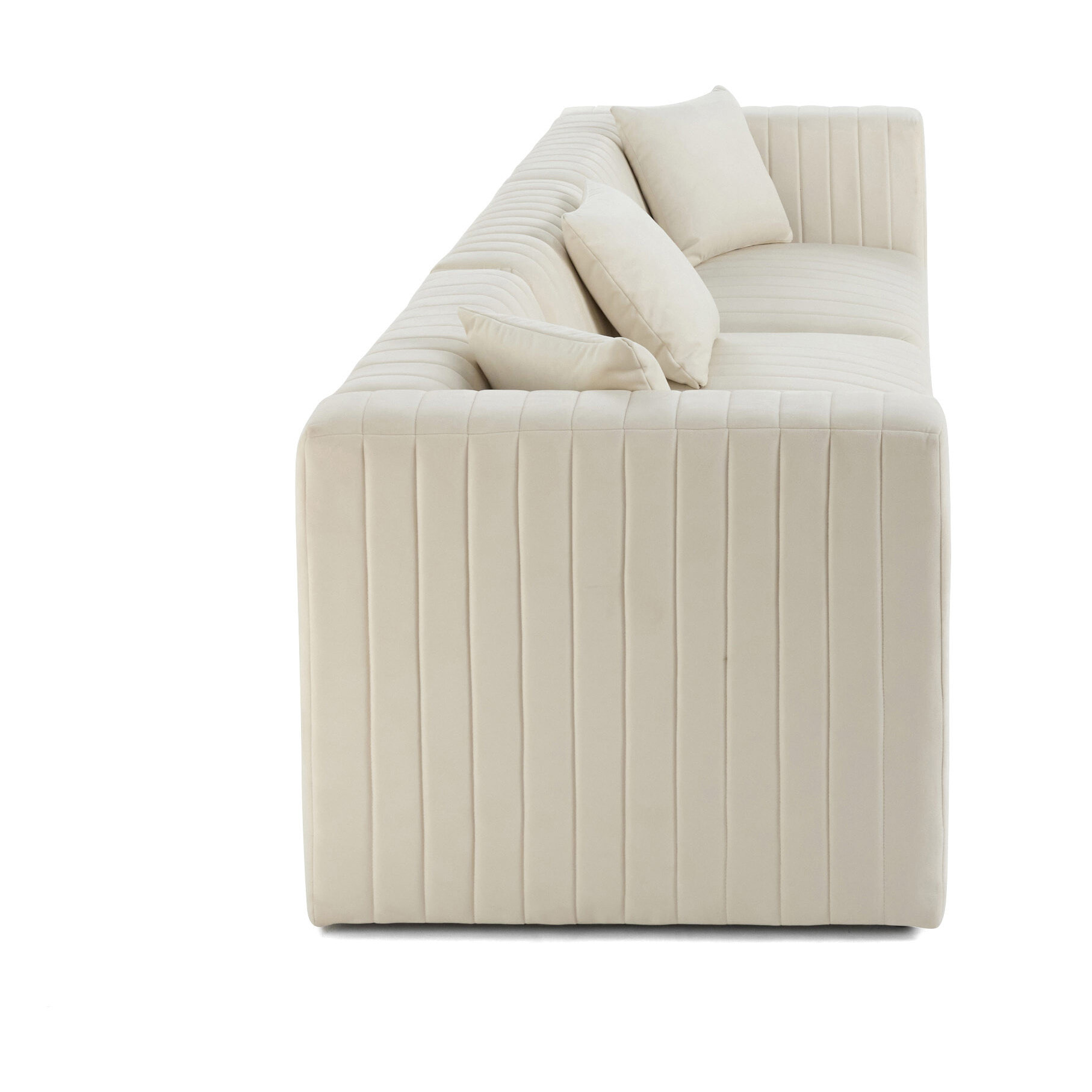 Nova - canapé modulable 3 places - en velours - Beige