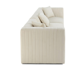 Nova - canapé modulable 3 places - en velours - Beige