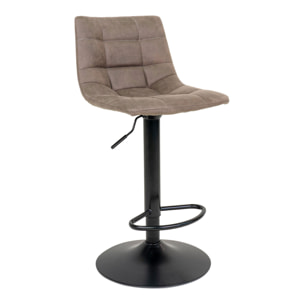Set 2 sgabelli da bar Middelfart in microfibra marrone chiaro con gambe nere