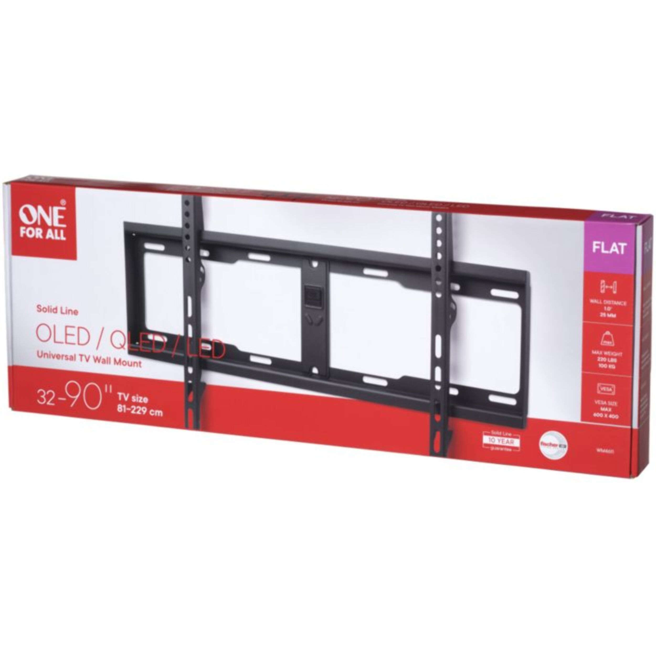 Support mural TV ONE FOR ALL TV Solid fixe 32/90pouces VESA600