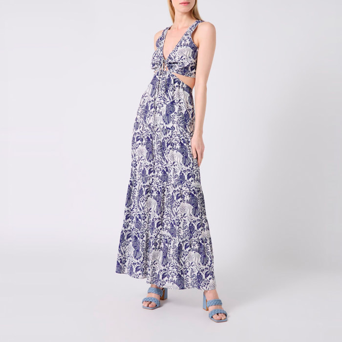 Vestido - azul y blanco