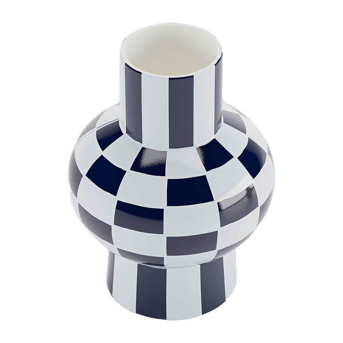 Vase céramique motif damier Louvre