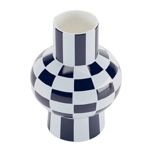 Vase céramique motif damier