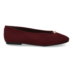 Bailarinas Mujer Efecto Ante con Adorno Dorado. Zapatos Planos Elegantes
