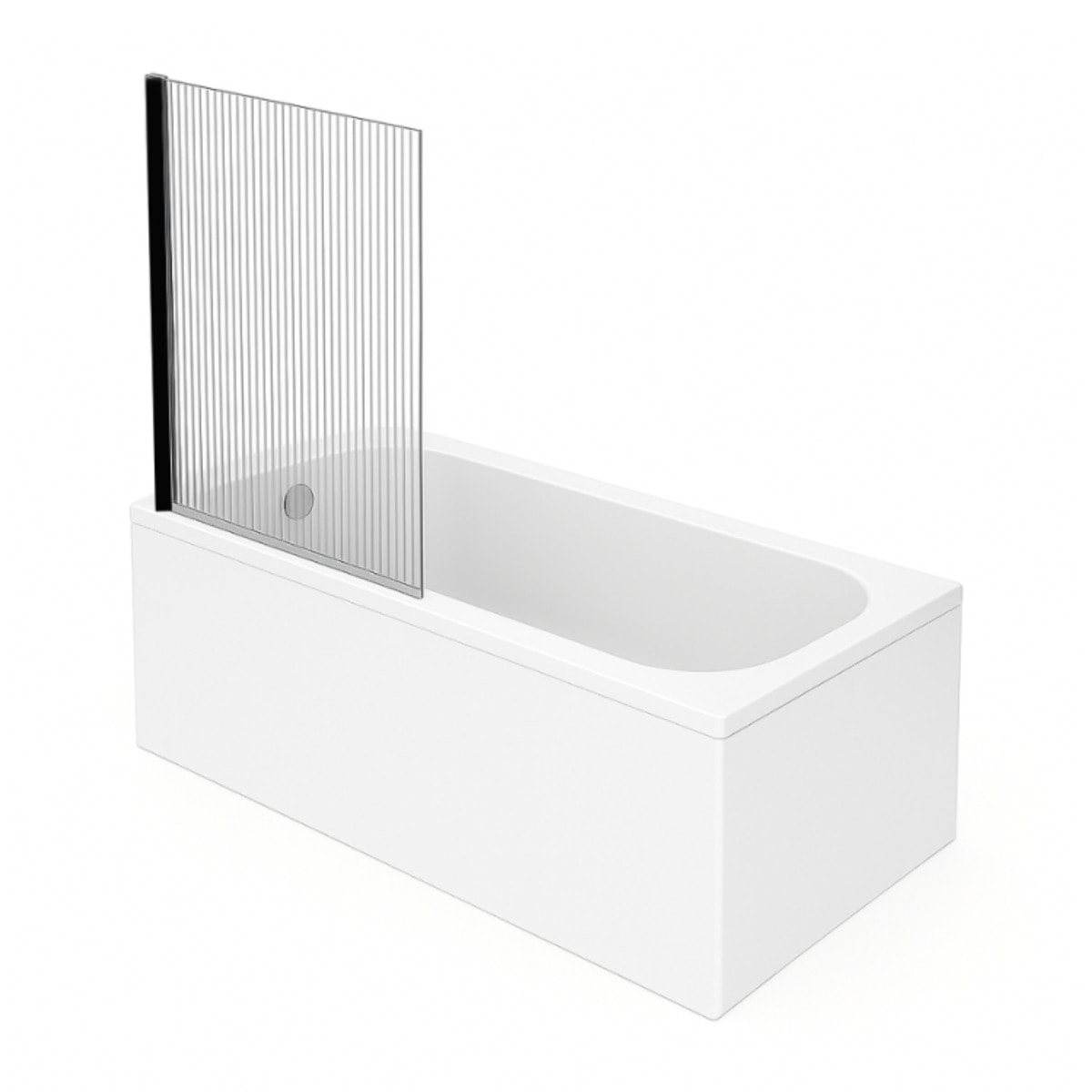 Baignoire droite Oberon quaryl 180 x 80 cm  + Pare bain gauche AURYS Raywall Noir mat