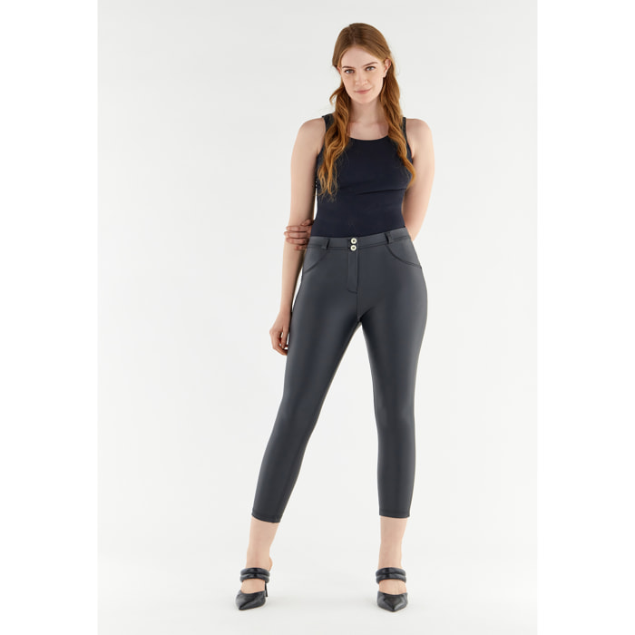 Pantaloni push up WR.UP® 7/8 curvy similpelle superskinny