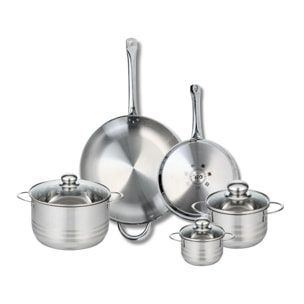 Ensemble de 2 Poêles de cuisson 24 et 32 cm et 3 faitouts 12, 16 et 20 cm Elo Profi Brillant