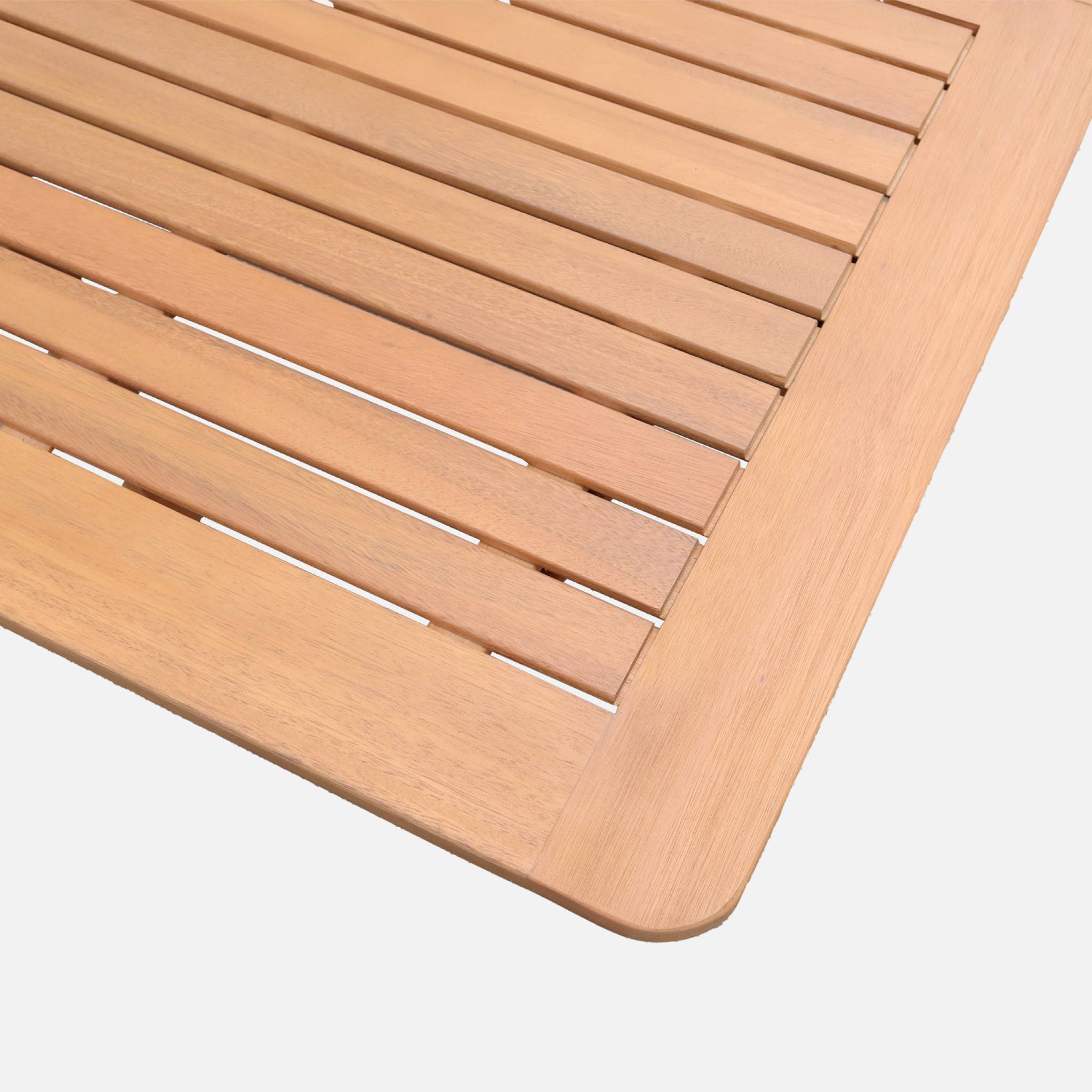 Table de jardin extensible bois d'eucalyptus + 6 assises ARBO + ALMERIA