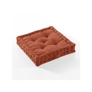 Coussin de sol 50 x 50 cm capitonné et matelassé en coton - KALA
