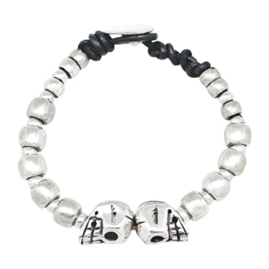 Pulsera Skull completa plata chapado