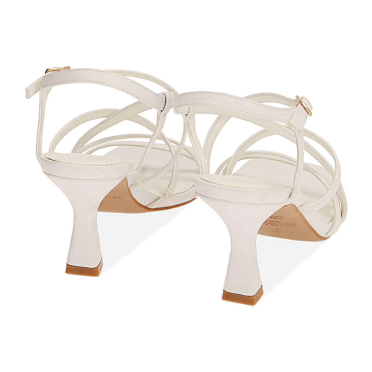 Sandali bianchi, tacco 7,5 cm