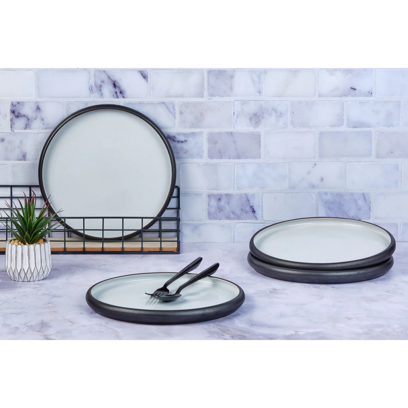 Assiette GOURMET Ø28cm - 4 pièces - Onyx