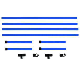 Set de Entrenamiento de Agilidad para Perros Mascotas 4 Piezas Obstáculos Vallas de Salto con Altura Ajustable y Bolsa de Transporte para Exteriores 99x65x94 cm Azul