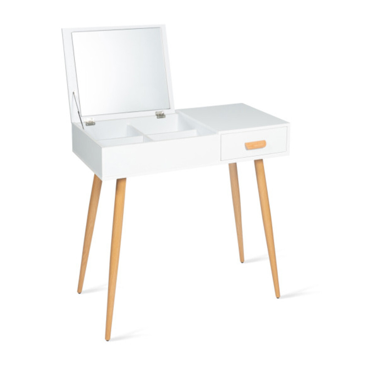 Coiffeuse-bureau 2 en 1 Serena avec miroir rabattable