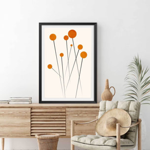 Affiche fleurs Waterflower dancing Affiche sous cadre noir