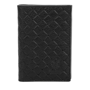 Azzano tarjetero billetero de piel auténtica Dollaro grabado entrelazado.