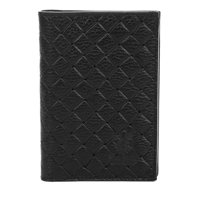 Azzano tarjetero billetero de piel auténtica Dollaro grabado entrelazado.