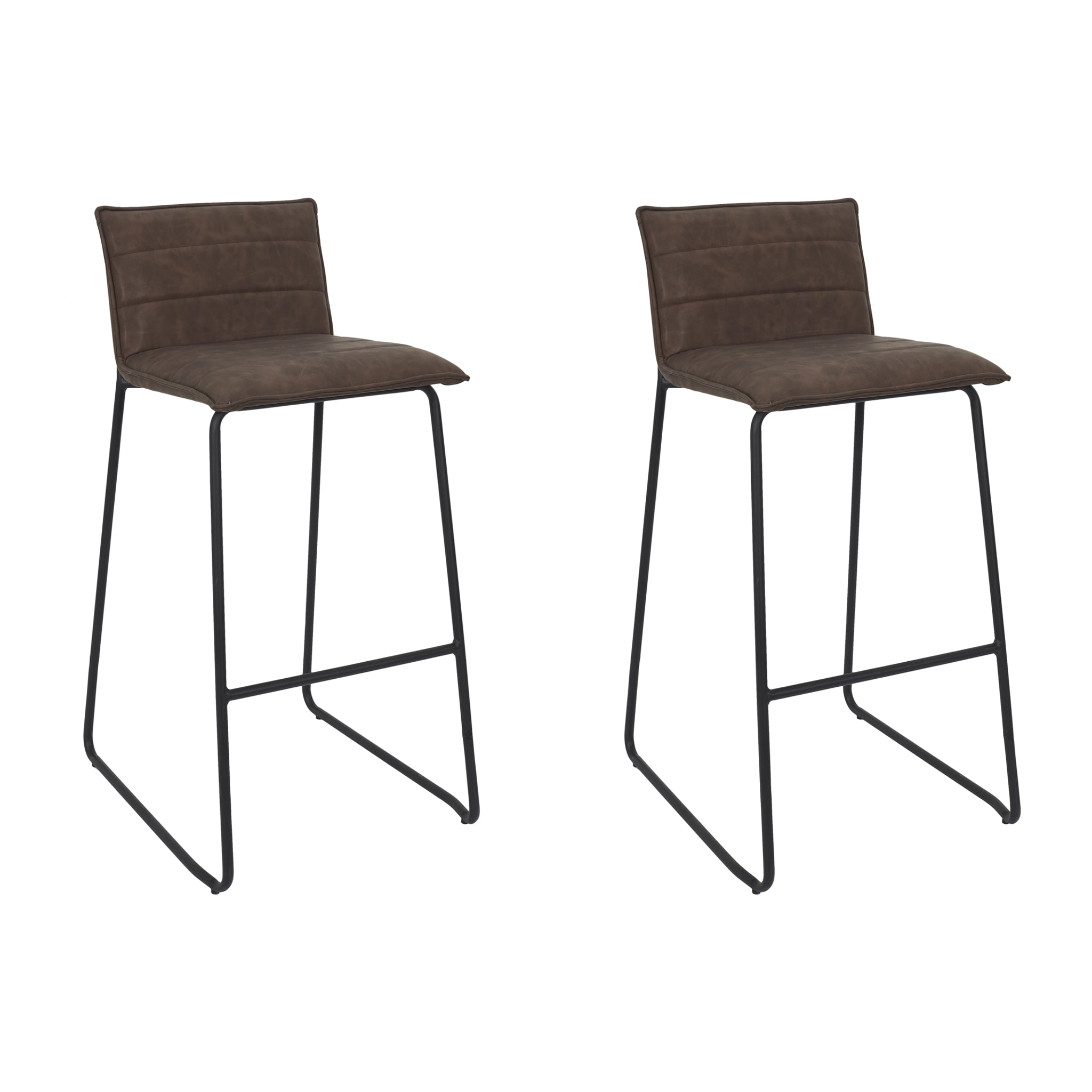 Chaise De Bar Warren Marron - Lot De 2