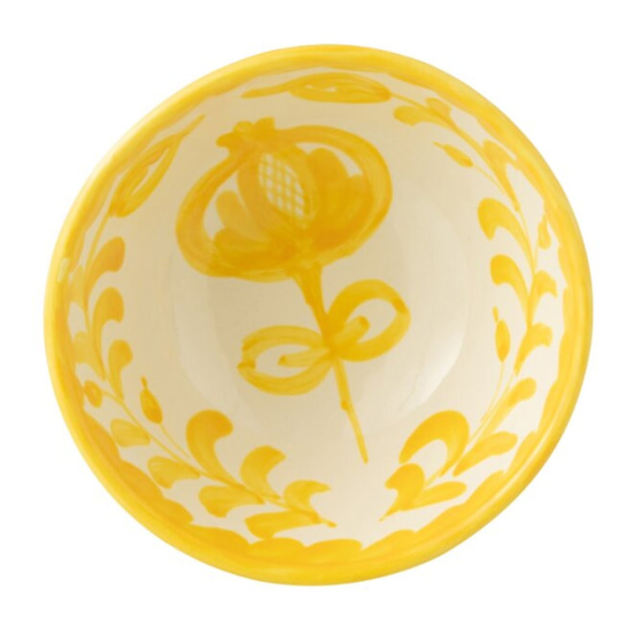 J-Line bol Granada High - céramique - blanc/jaune - small - Ø 14 cm