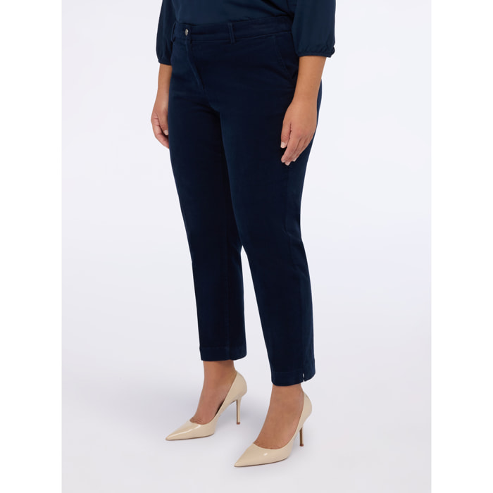 Fiorella Rubino - Pantaloni New York in velluto a coste - Blu