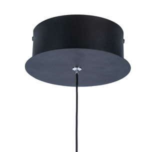 FORLIGHT Colgante Cercle LED E27 39W Blanco Neutro - 4000K Negro para Interior de Techo en Comedor, Salón, Cocina