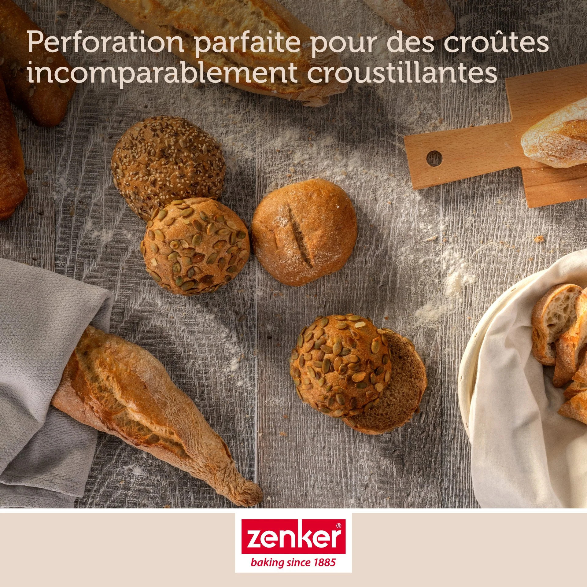 Moule à petits pains individuels ronds 6 empreintes 33 x 22 cm Zenker Mojave Gold