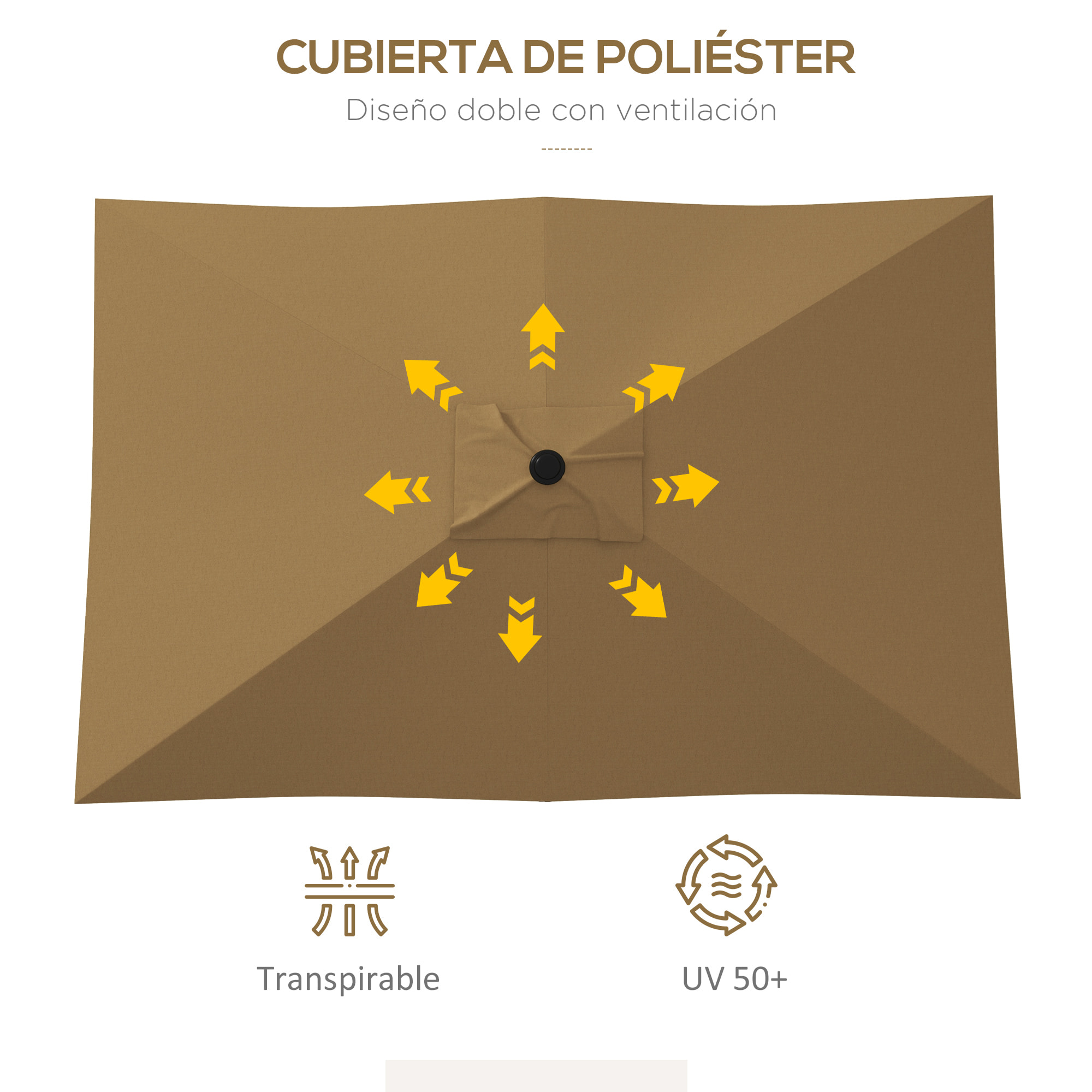 Sombrilla de Terraza Exterior 3x2 m Parasol de Terraza Exterior con Ángulo Ajustable Mástil de Aluminio y Protección UV 50+ Sombrilla para Jardín Patio Café