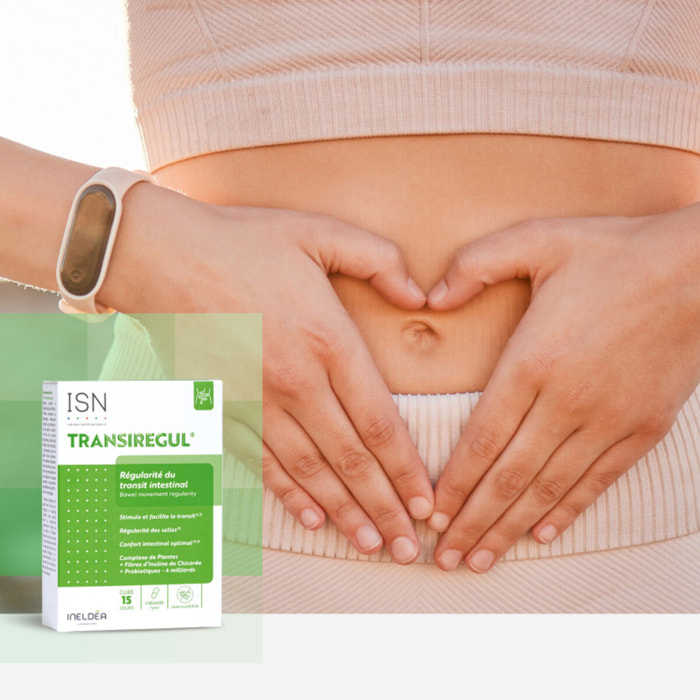 ISN - Transiregul - Complément alimentaire aux extraits de plantes - Contribue à la régularité des selles et à une meilleure digestion - Cure de 15 jours - 45 gélules végétales