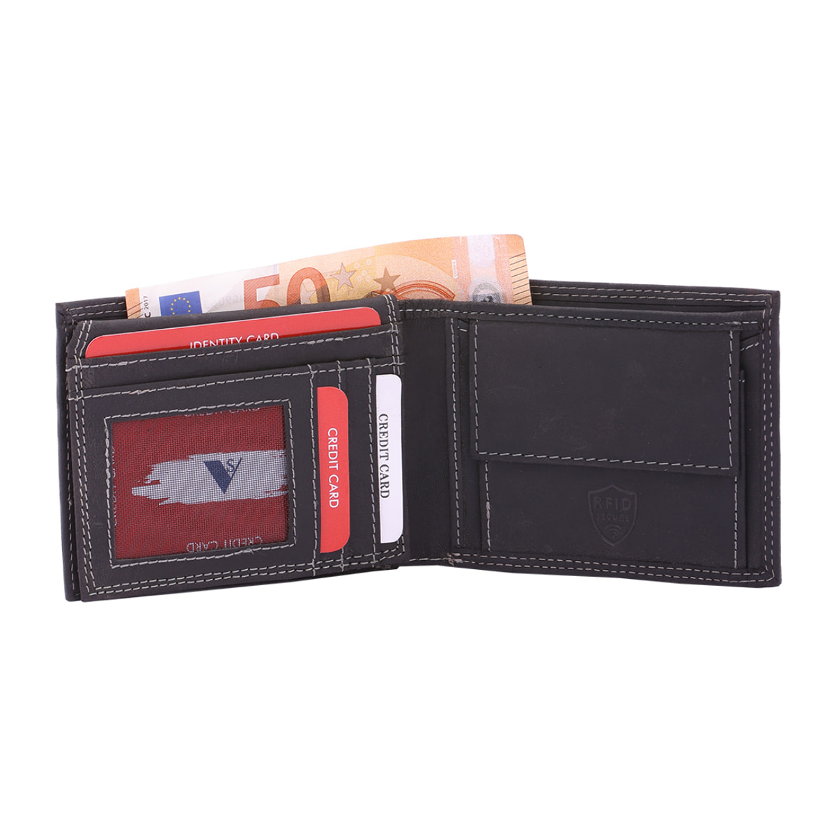 Portafoglio  da uomo In Vera pelle Made in Italy 9,5x12,5x2,5 cm