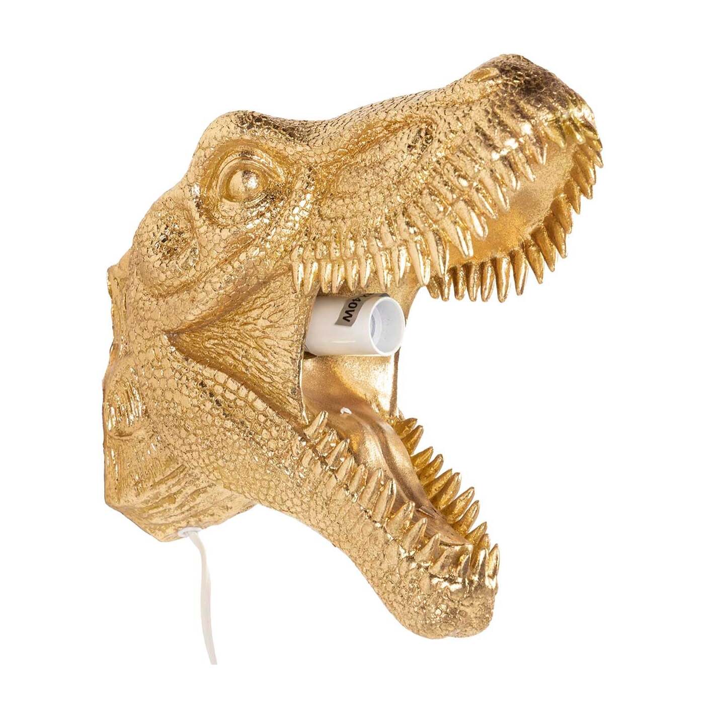 Aplique Pared T-rex Resina Dorada 26x14x26 Cm