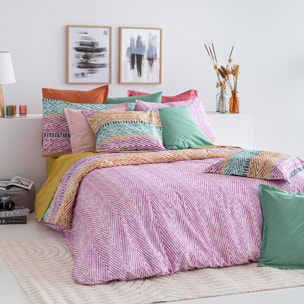 Housse de couette réversible en coton ADDISON - multicolore - vendue seule