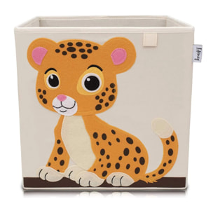 Boîte de rangement en tissu pour enfant "tigre" sur fond clair, compatible Ikea Kallax Lifeney