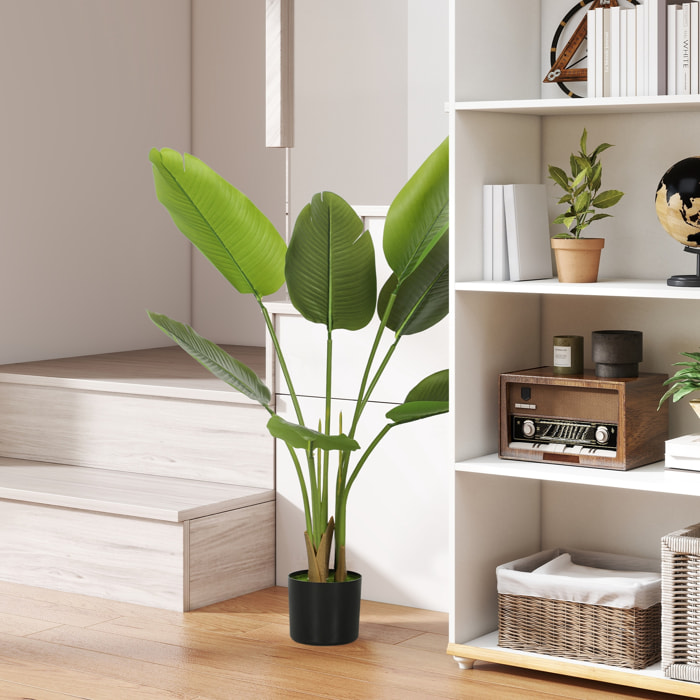 Plante artificielle bananier H.109cm 7 grandes feuilles grand réalisme pot inclus