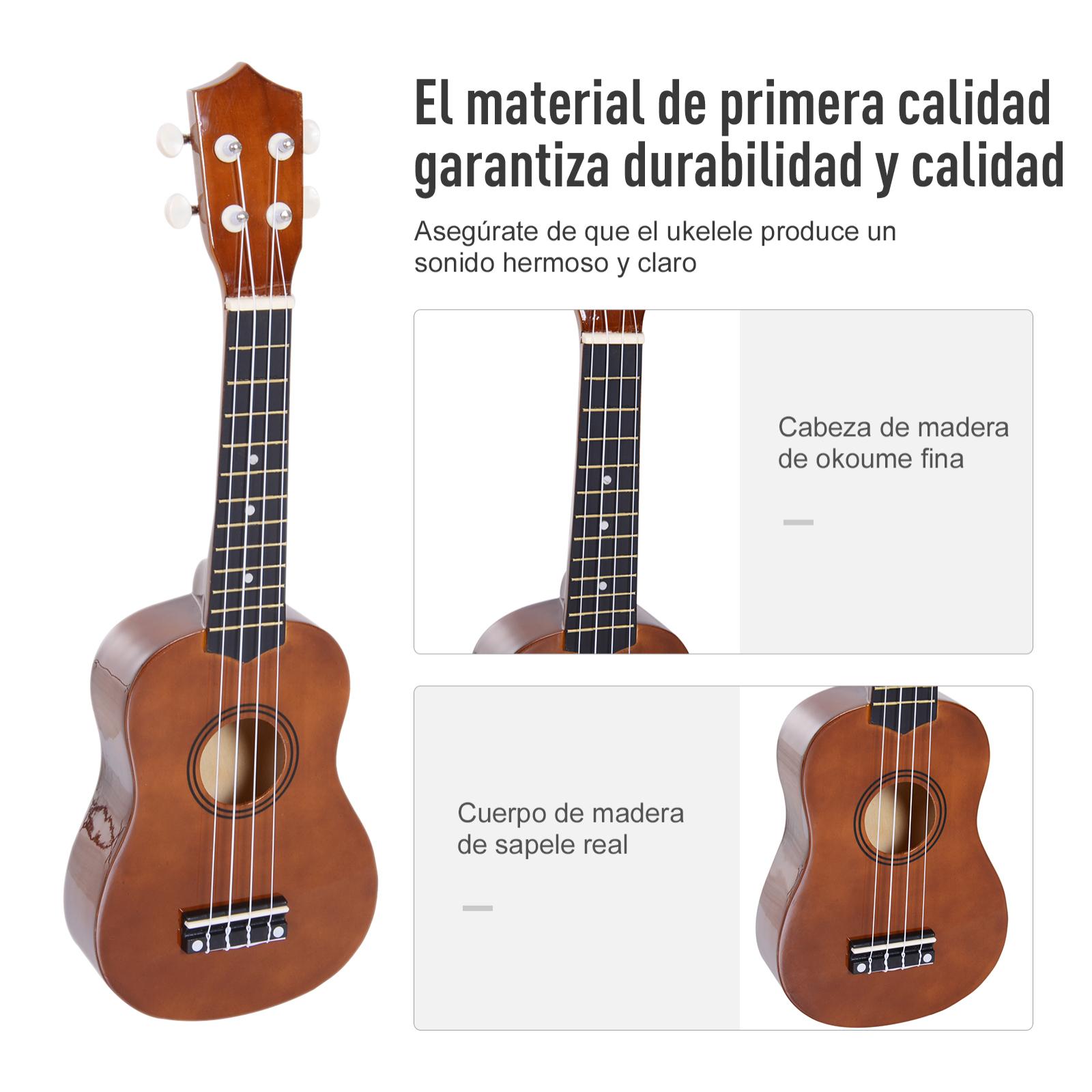 Ukelele 21 Pulgada Ukelele Soprano de Iniciación para Principiantes Cuerda Nylon